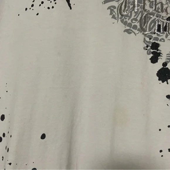 Victorious Urban Couture Graphic T Shirt Vtg Baggy White Rhinestone Goth Y2K - Picture 7 of 16